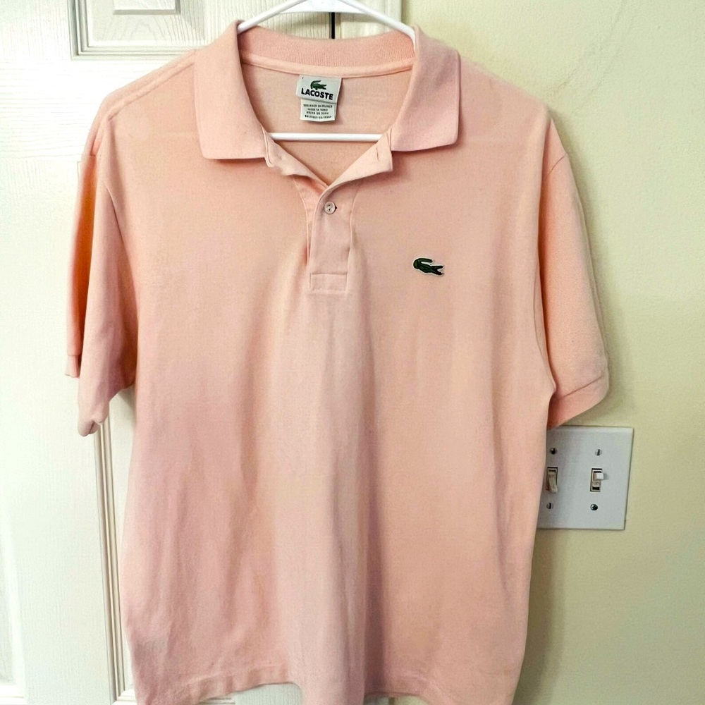 Vintage Lacoste Classic Pique Polo Shirt Pink Medium 5